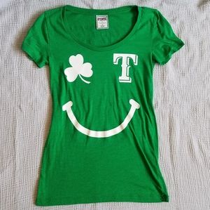 VS PINK St. Patty's Green TX Rangers T-shirt